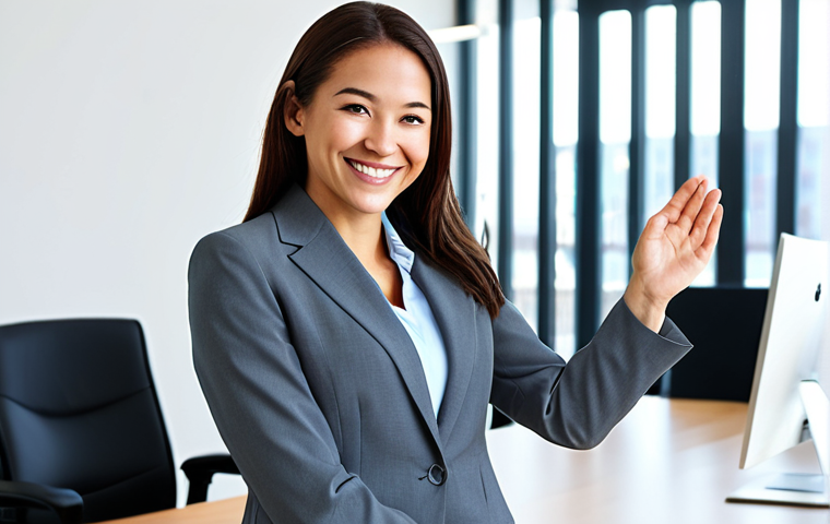 비언어적 커뮤니케이션의 긍정적 효과 - **
"A confident businesswoman in a tailored business suit, standing in a bright, modern office. She...