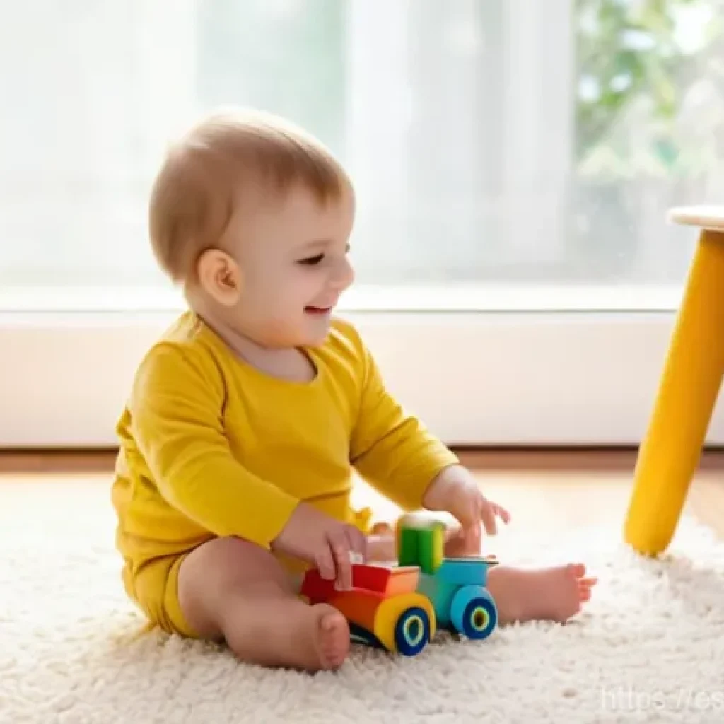 비언어적 신호로 감정 조절하기 - **Prompt 1: Joyful Toddler's Playtime in a Sunny Living Room**
A happy, chubby toddler, approxim...